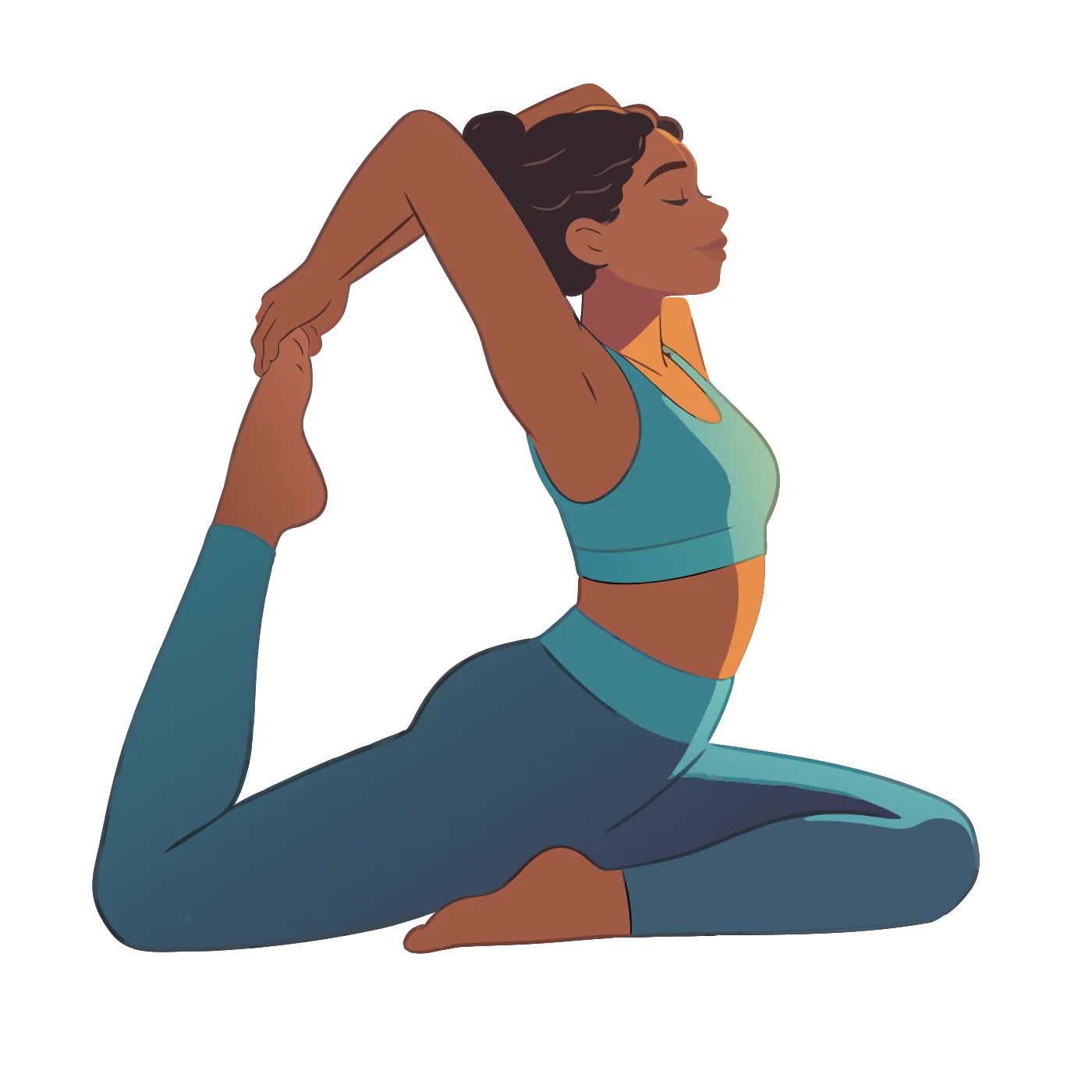 Illustration of a person stretching and loosening up in the morning