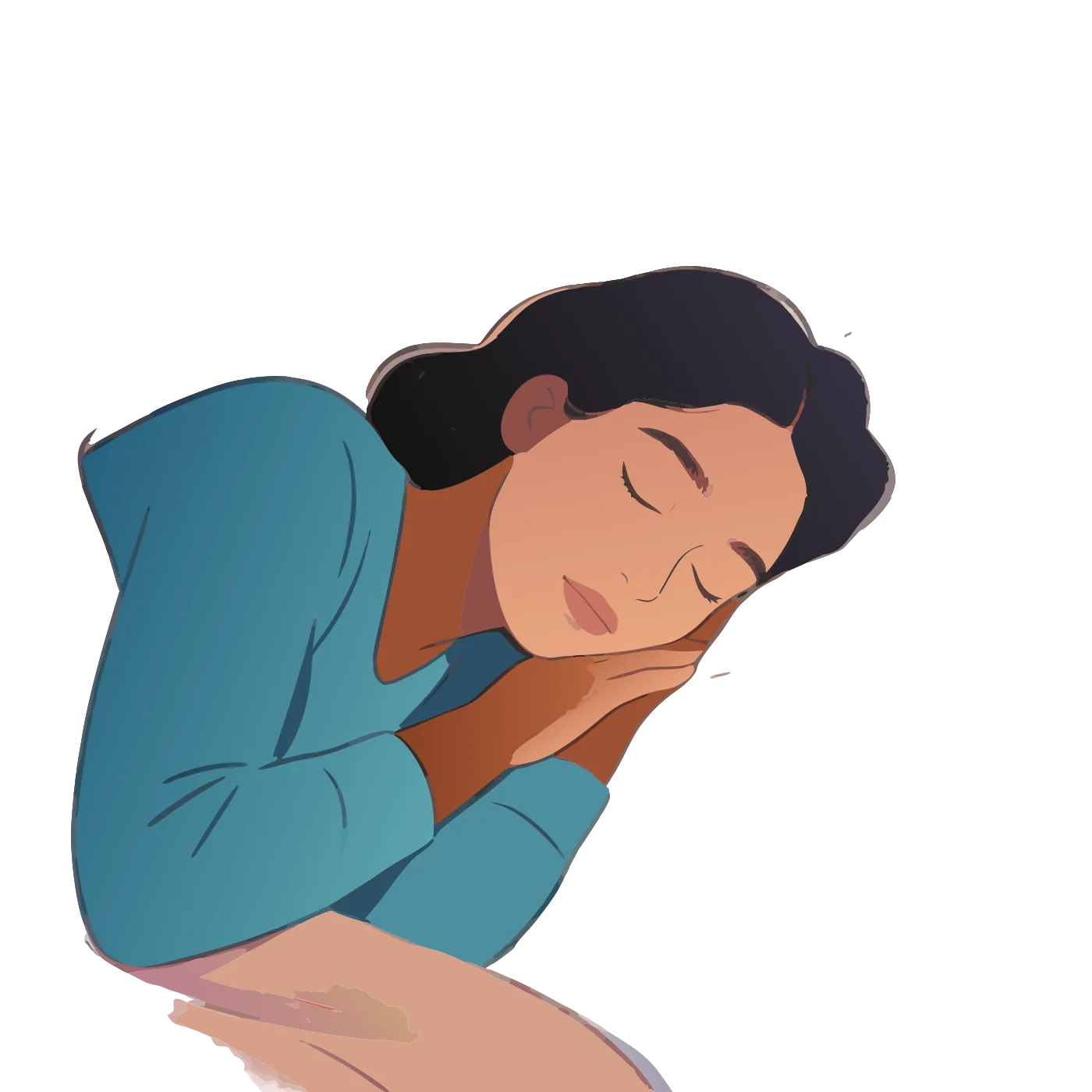 Illustration of a person sleeping peacefully through the night